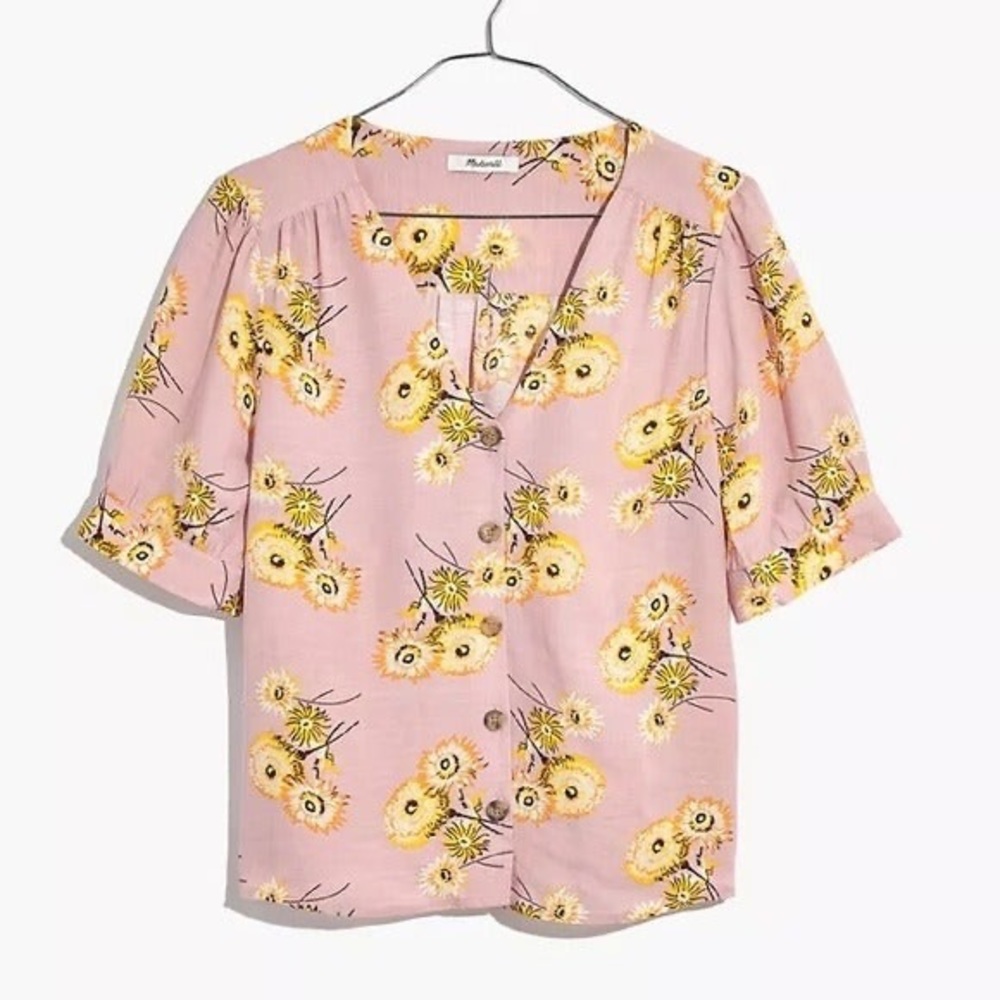 Madewell Plaza Button-Front Shirt Dutch Dandelions - Picture 1 of 11